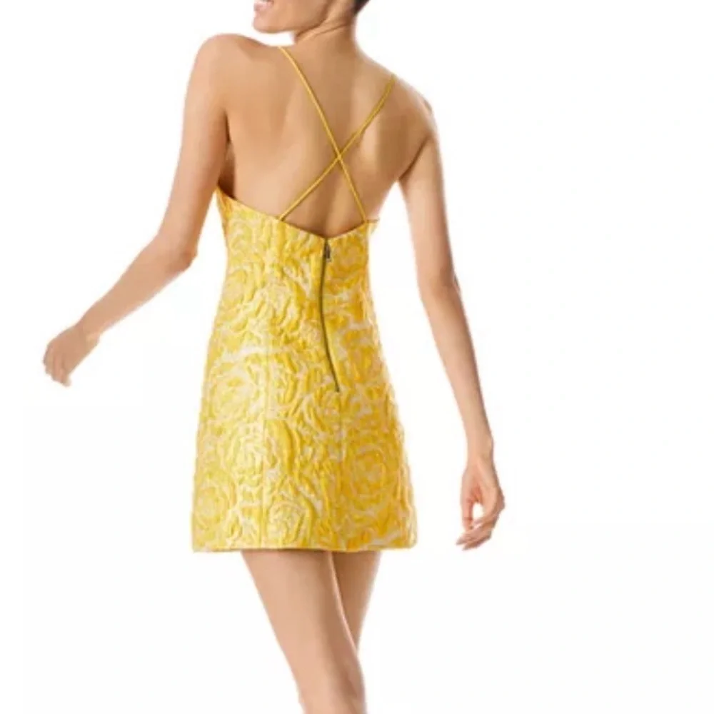 Alice and Olivia Tayla Structured Jacquard Mini Dress-0413